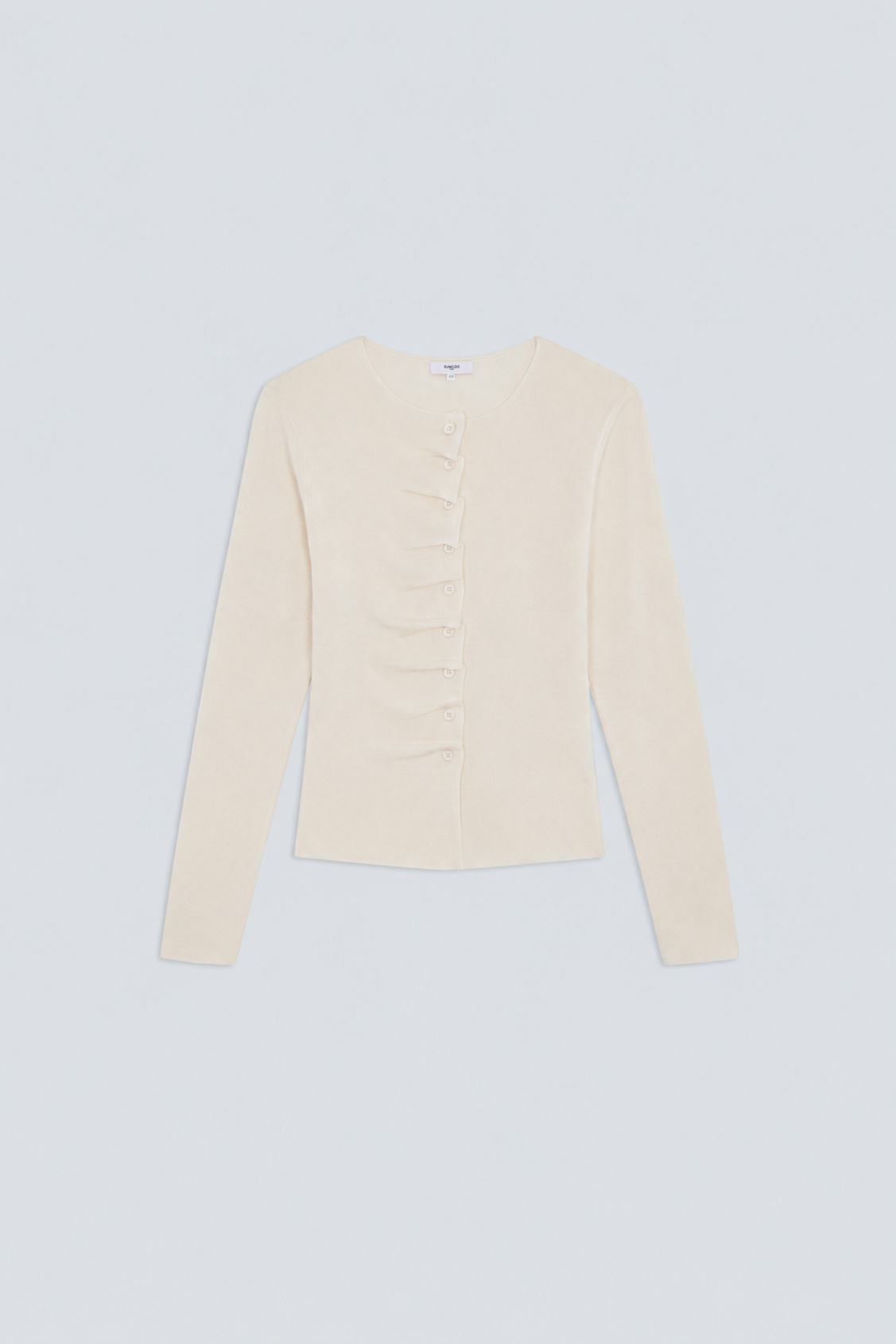 GAMIRA White button-down pleated cardigan OFF-WHITE