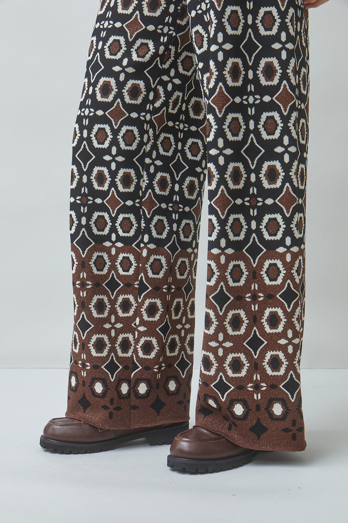 JASPER Jacquard knit pants BLACK