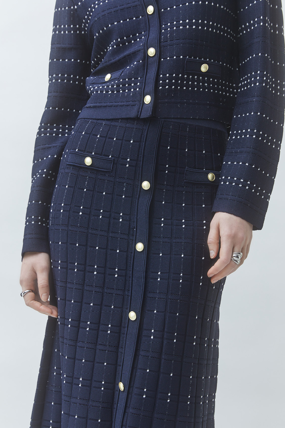 FILBY Fancy midi skirt DEEP BLUE