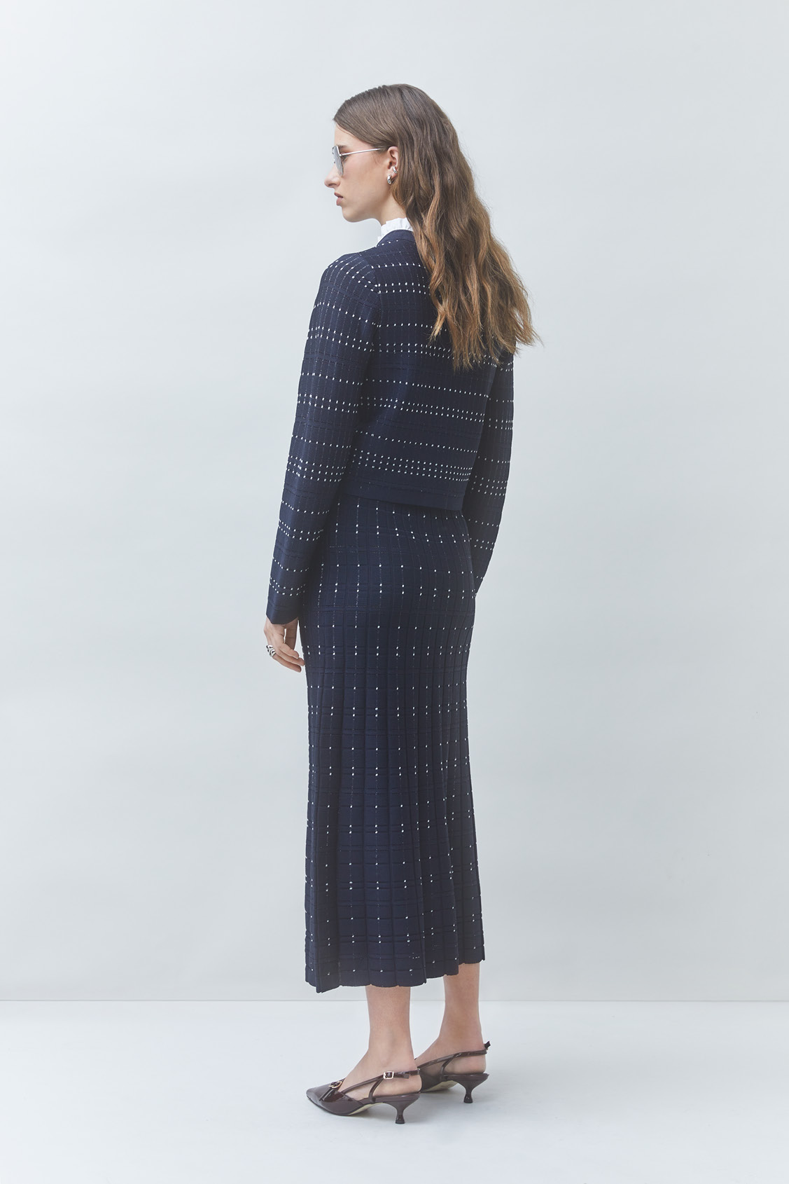 FILBY Fancy midi skirt DEEP BLUE