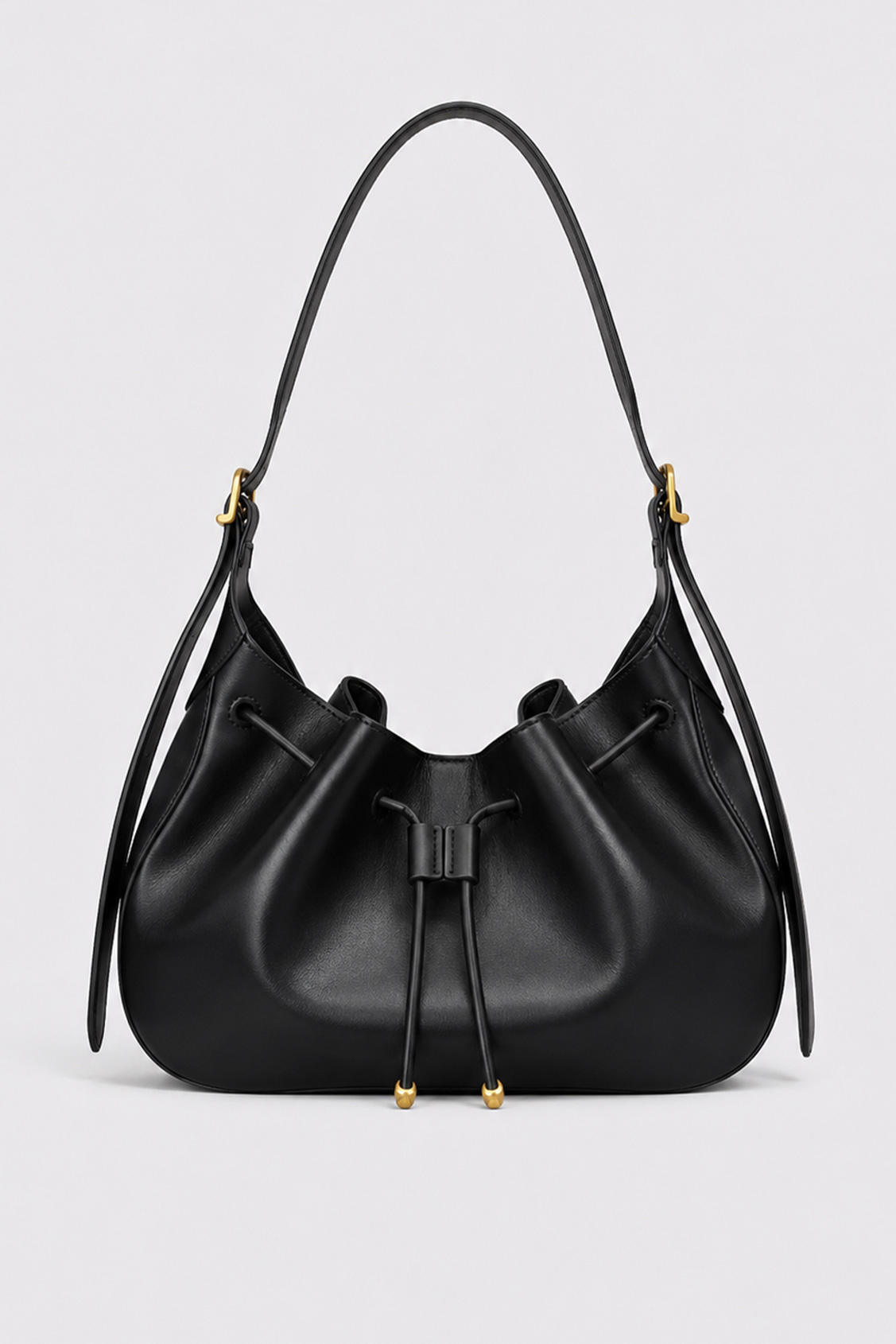 JANE Half-moon handbag with lace detail BLACK