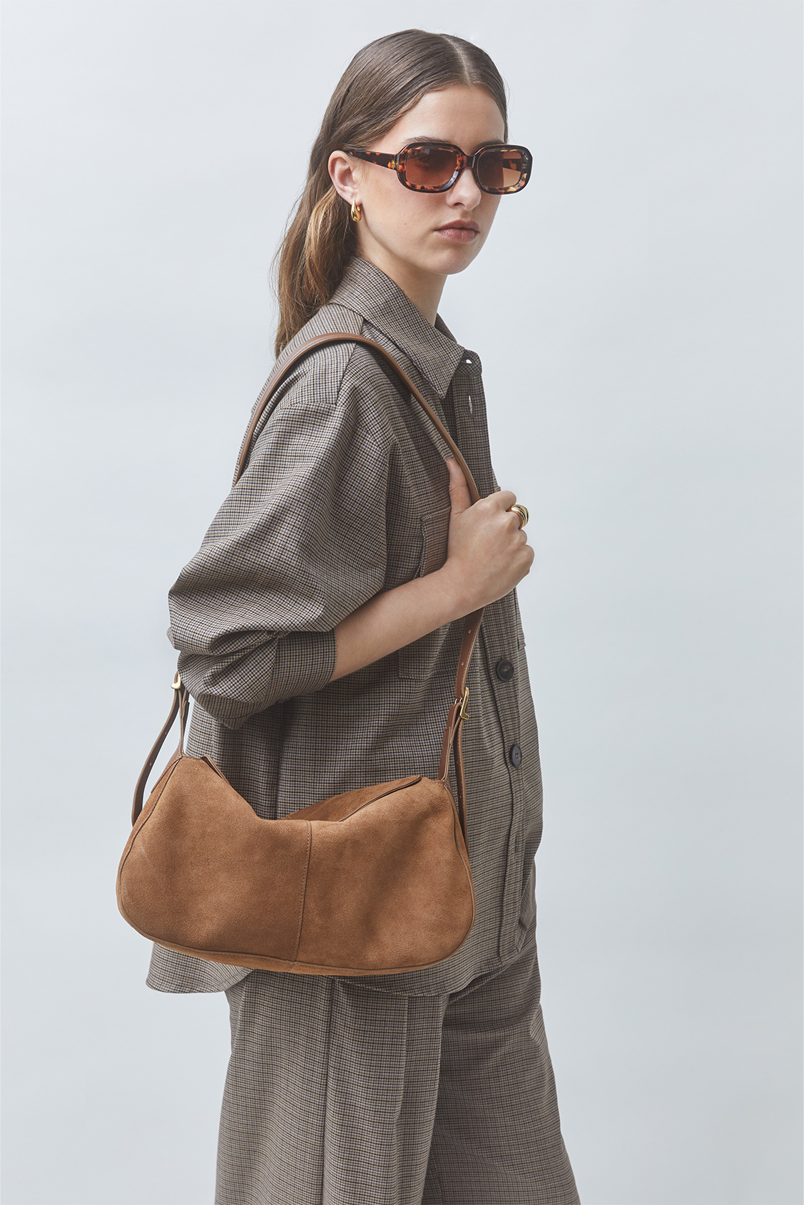 CARMEN Camel suede handbag CAMEL