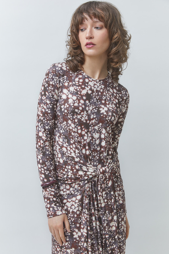 CLIVE Choco print long dress
