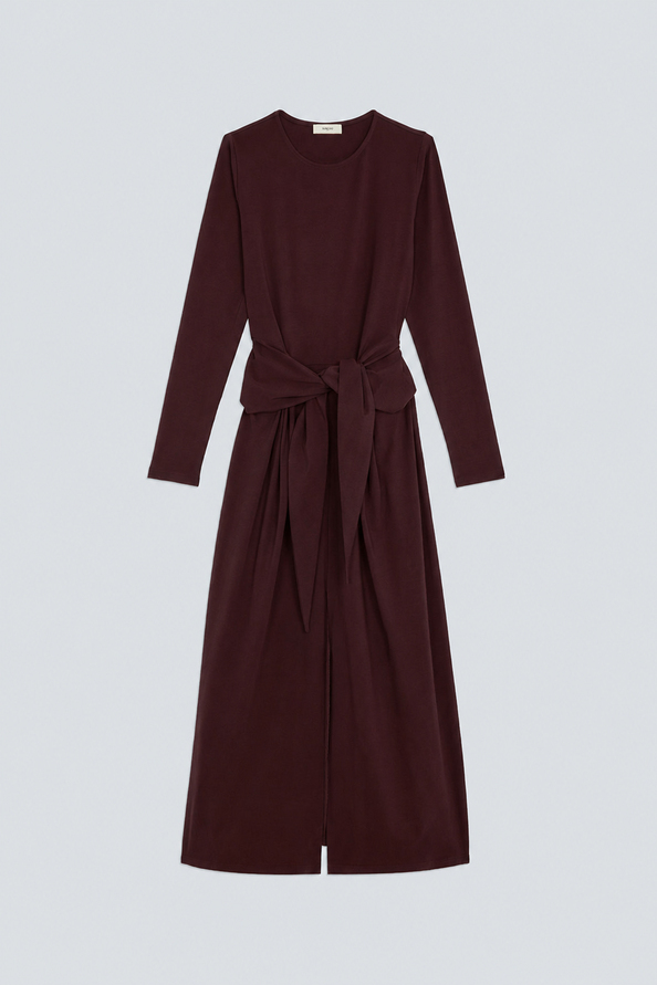 CLOUD Plum blue long draped dress