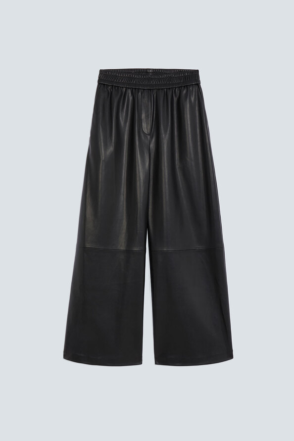 JOY Wide-leg black faux leather pants