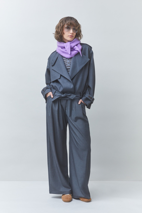 JOVIAL Plain carbon wide-leg pants