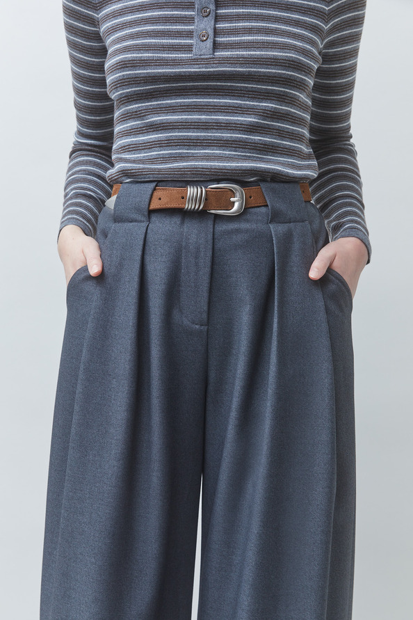 JOVIAL Plain carbon wide-leg pants