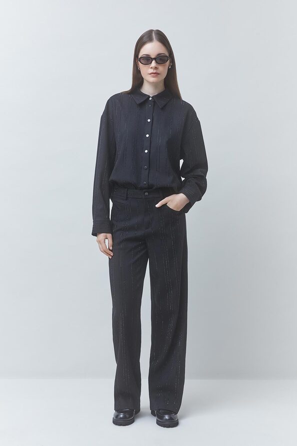 JAY Wide-leg pantss with rhinestone details
