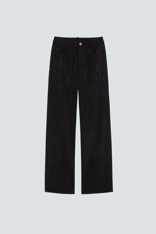 JAY Wide-leg pantss with rhinestone details
