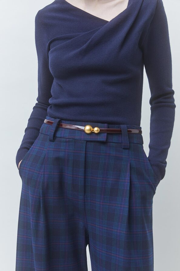 JULY Wool checked pants