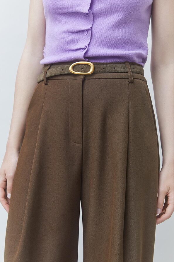 JOKER Choco wide-leg pleated pants