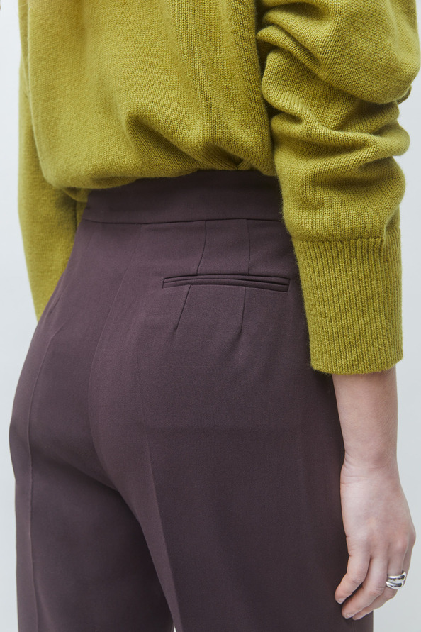 JINGLE Plain plum tailored pants