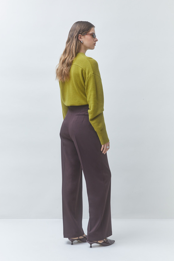 JINGLE Plain plum tailored pants