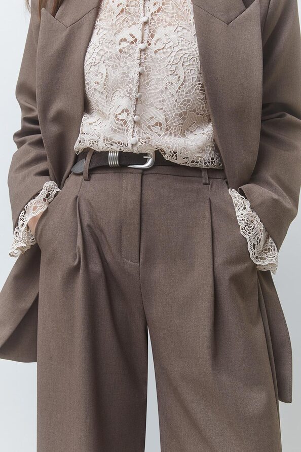 JONAS Taupe pleated suit pants