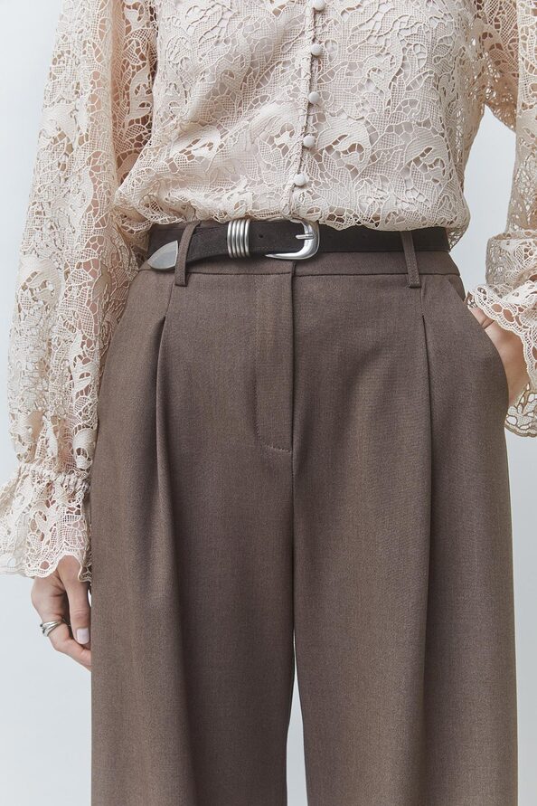 JONAS Taupe pleated suit pants