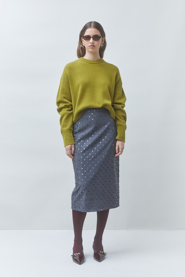FOLLOW Fancy tailored midi skirt