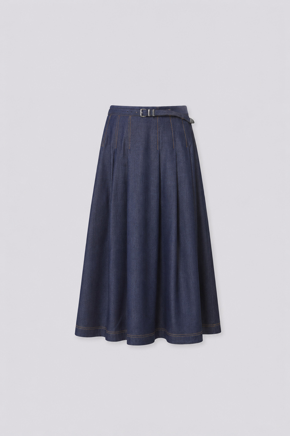 FUNNY Denim midi skirt