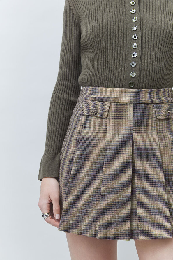 FRIDAY Short houndstooth skirt