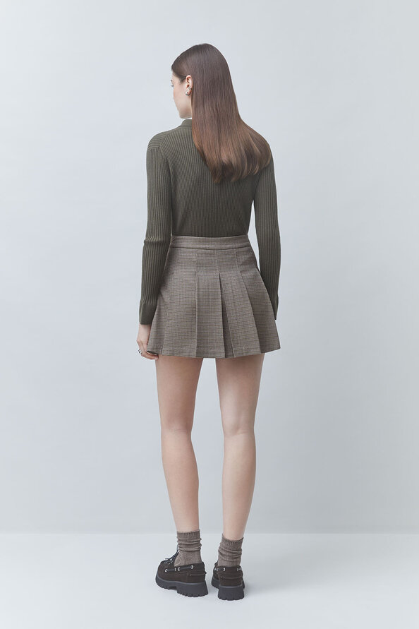FRIDAY Short houndstooth skirt