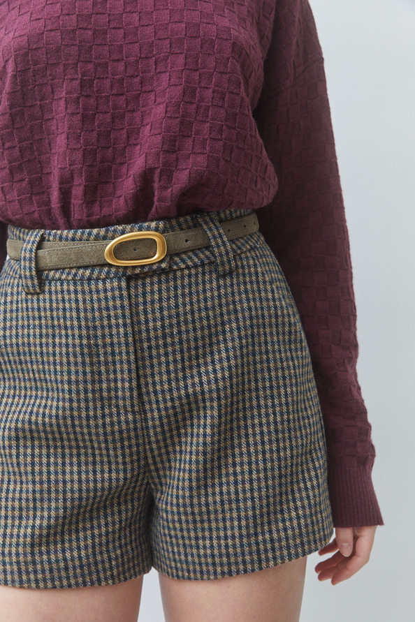 BABEL Checked wool shorts