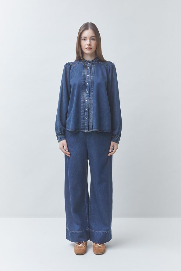 LIZZY Denim fluid blouse