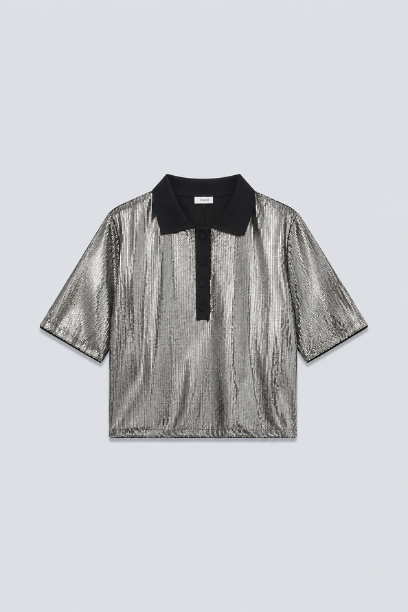 LIGHT Silver sequinned blouse