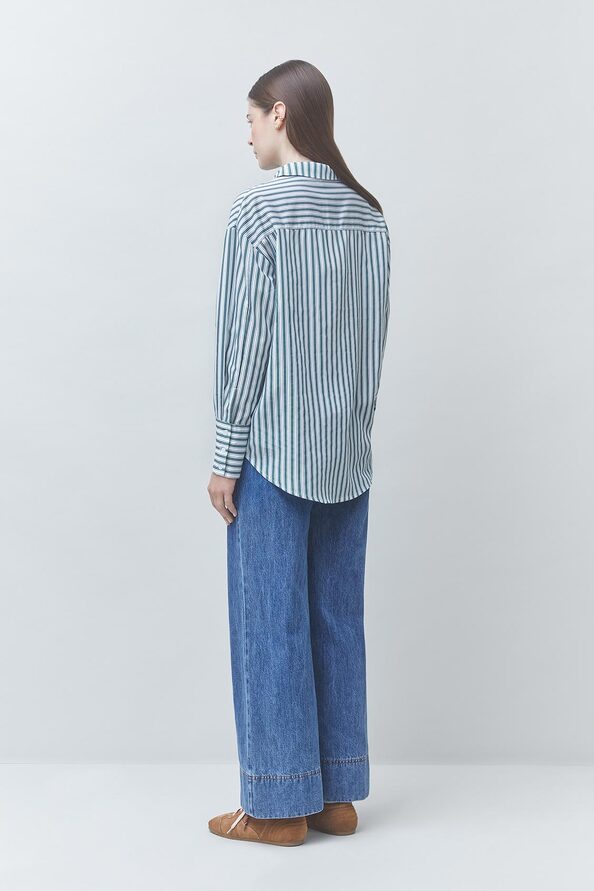 LAZAR Striped shirt with a tie detail