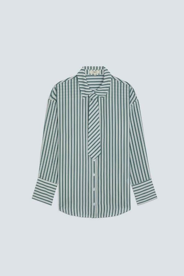 LAZAR Striped shirt with a tie detail