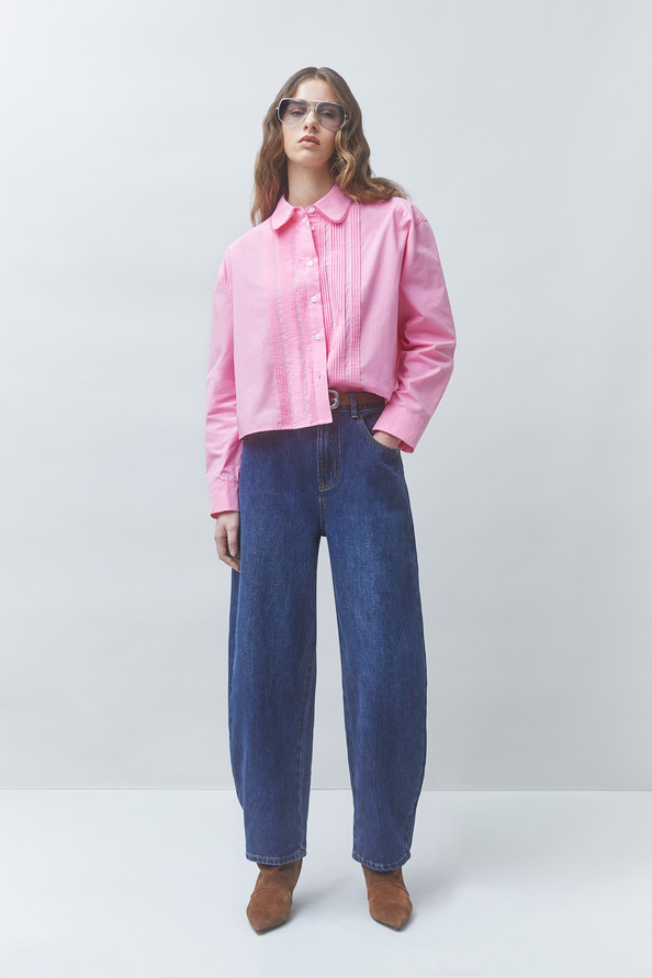 LIBRE Short pleated pink blouse
