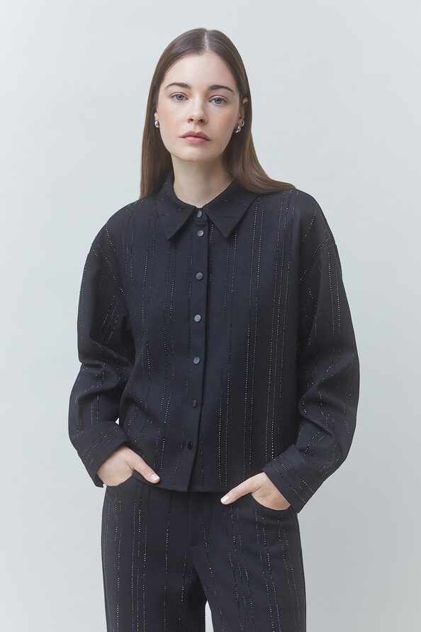 LOYAL Fancy shirt with black rhinestone details