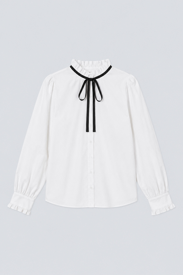 LUISA Flowy blouse with a bow tie