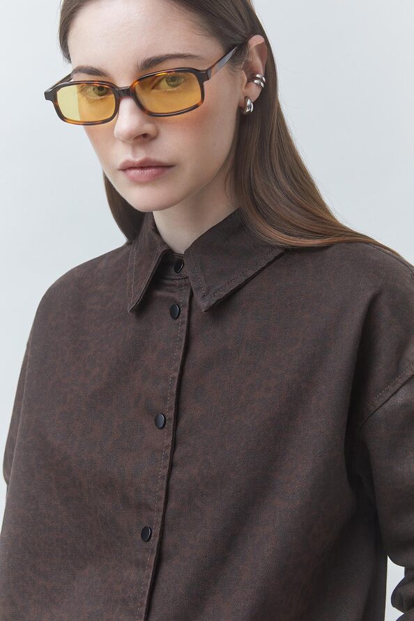 LOUD Leopard-print denim shirt