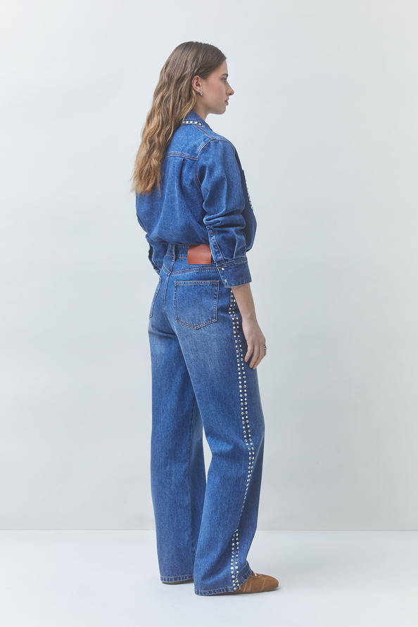 LINK Denim shirt with rhinestone details