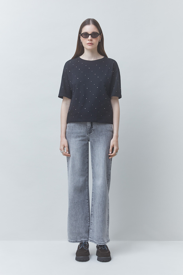 MARTISY Open-back studded tee-shirt