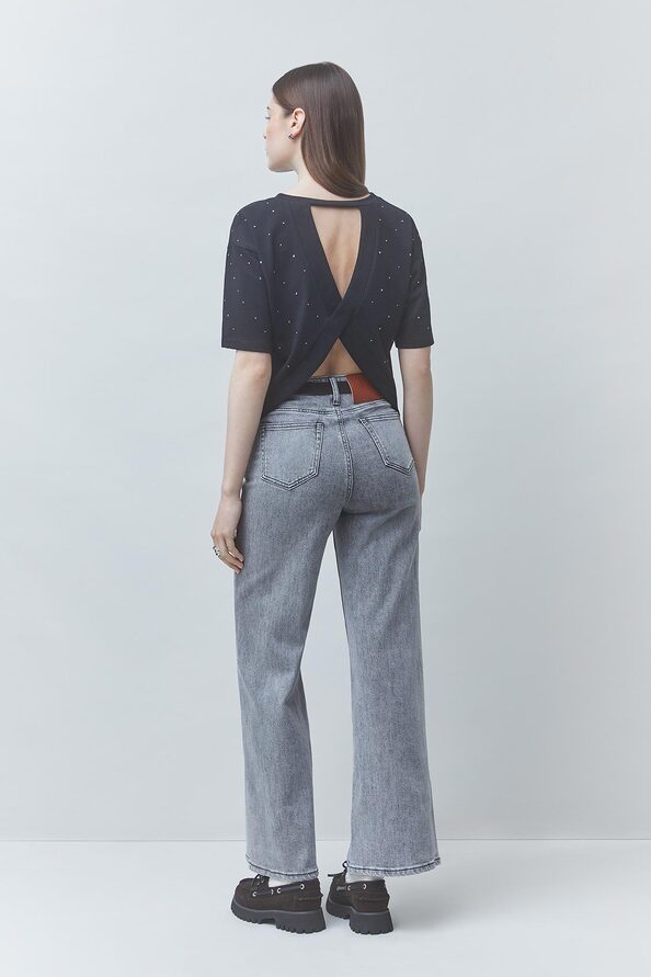 MARTISY Open-back studded tee-shirt