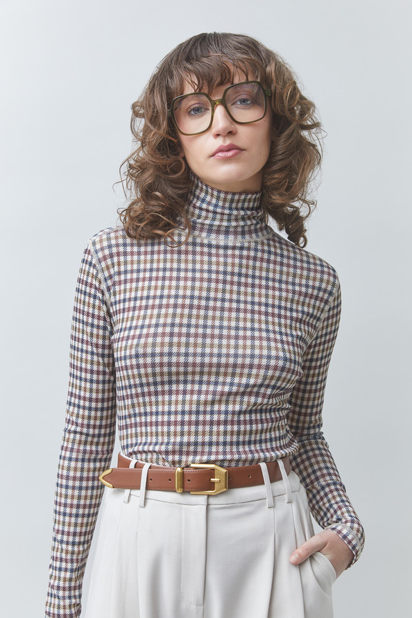 MANECH Check-print T-shirt