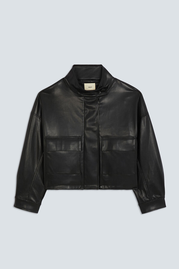 DANAO Oversized short faux leather jacket