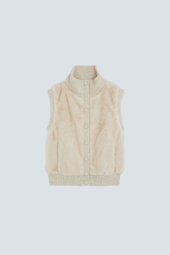 DOODLE Faux fur sleeveless jacket