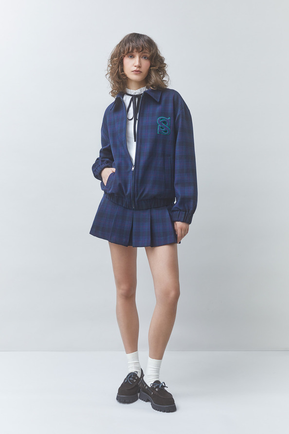 DISTRICT Checked bomber jacket