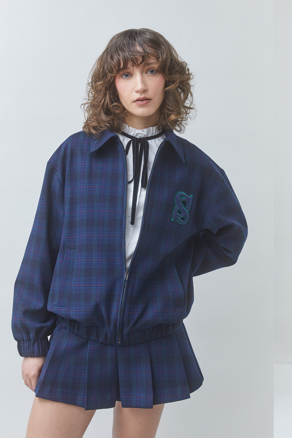 DISTRICT Checked bomber jacket