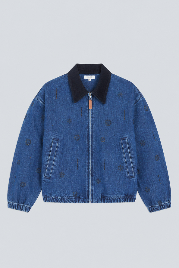 DEVON Denim jacket with black rhinestone details