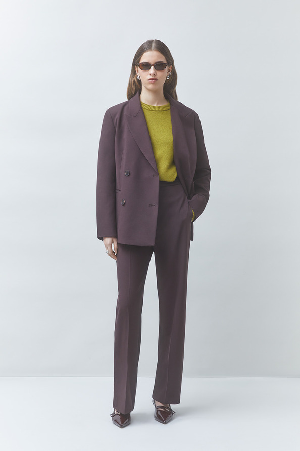 DIARY Plain plum blazer jacket