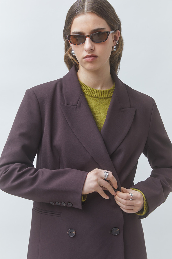 DIARY Plain plum blazer jacket