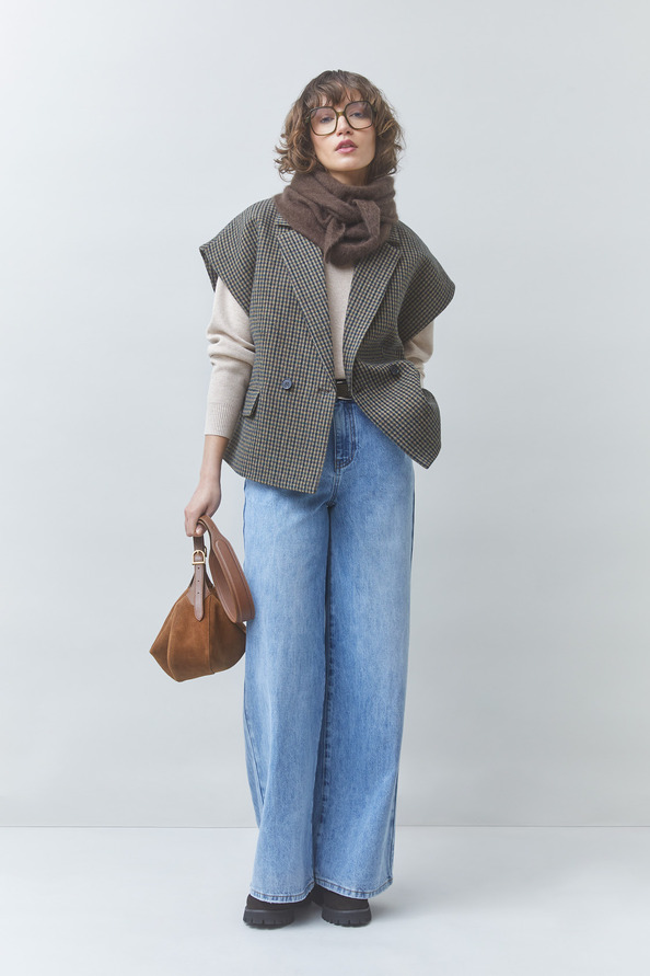 DRIFT Sleeveless checked jacket