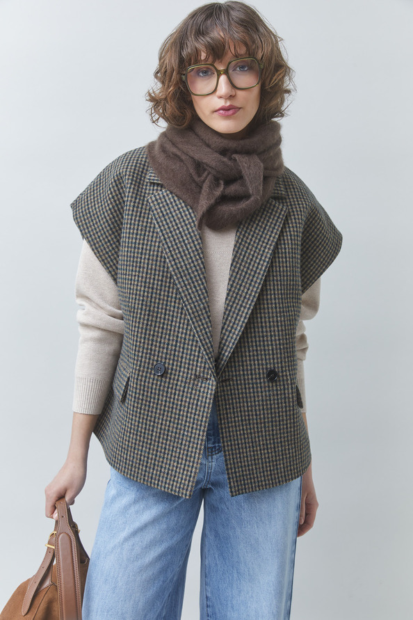 DRIFT Sleeveless checked jacket
