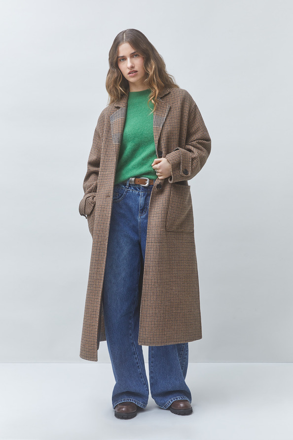 ENJOY Long reversible wool coat