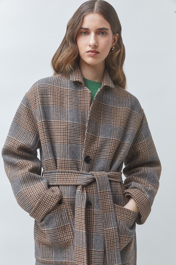 ENJOY Long reversible wool coat