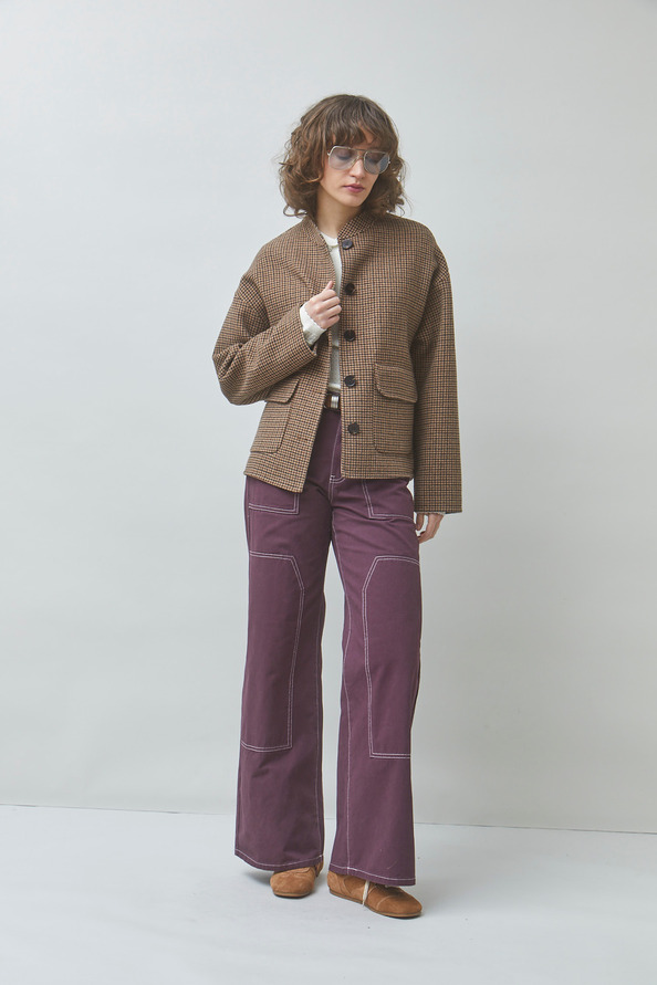 EARTH Short checked coat