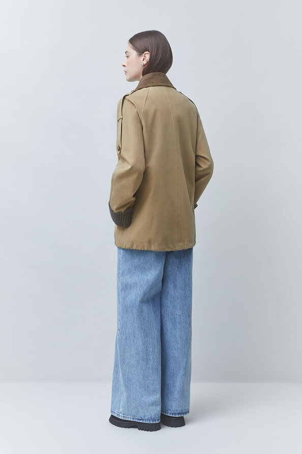 EDEN Lined checked trench coat