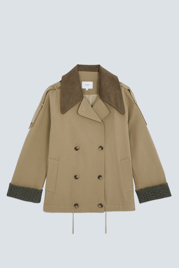 EDEN Lined checked trench coat